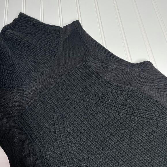 1. State Women's Black Sleeveless Mesh Turtle Neck Pullover Knit Sweater Small - Picture 2 of 12